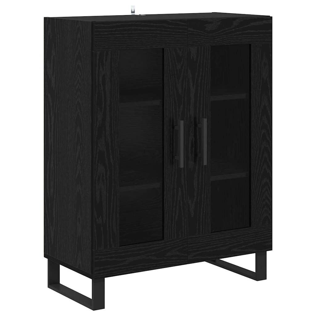 Bufet Stejar Negru 69,5 x 34 x 180 cm Lemn compozit — imaginea 7