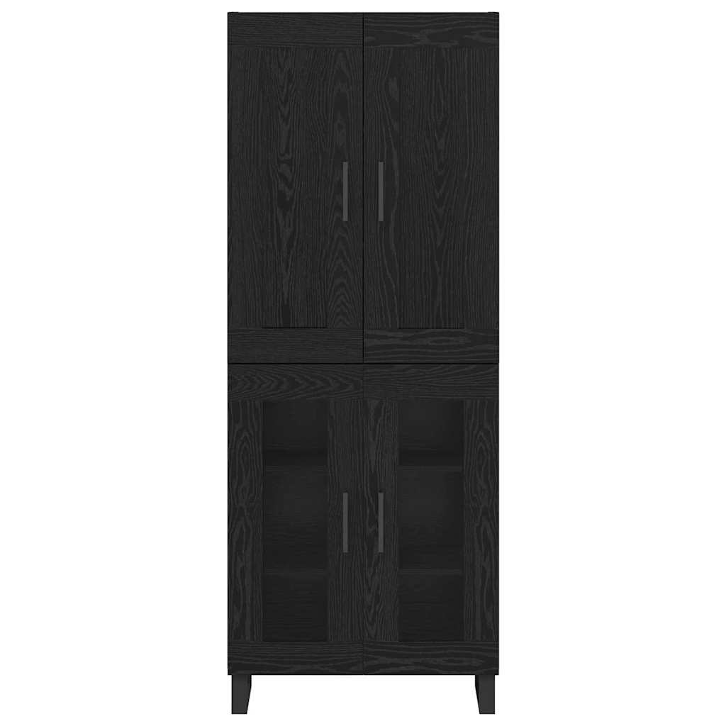 Bufet Stejar Negru 69,5 x 34 x 180 cm Lemn compozit — imaginea 9