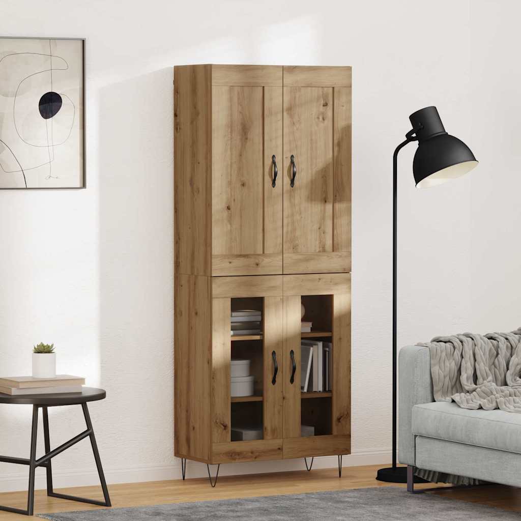 Bufet Stejar Artizanal 69,5 x 34 x 180 cm Lemn compozit — imaginea 2
