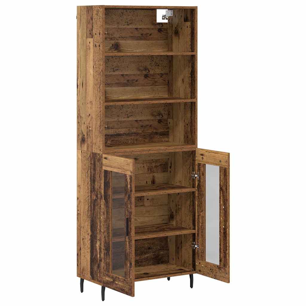 Bufet Lemn Vechi 69,5 x 34 x 180 cm Lemn Stratificat si Sticla — imaginea 8
