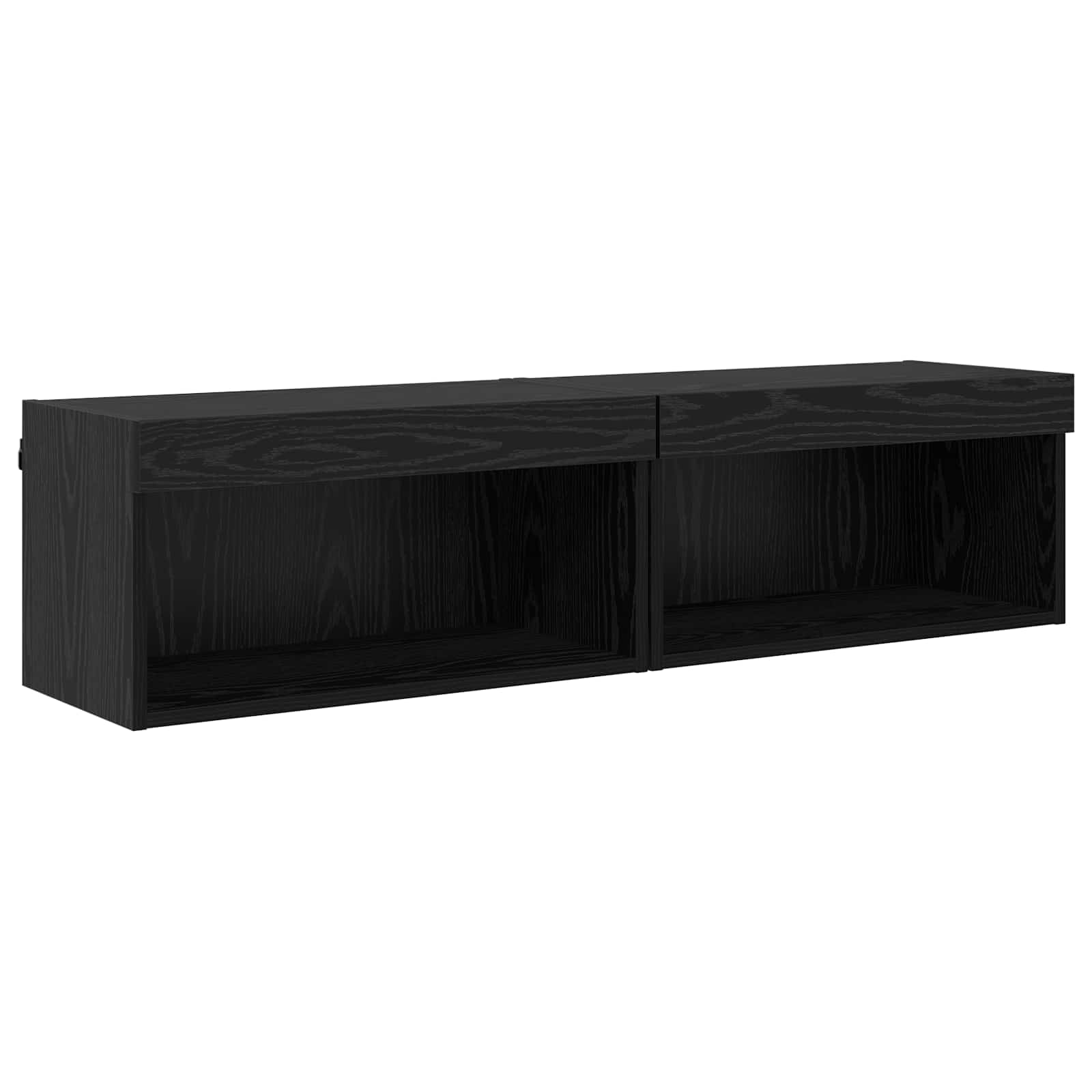 Cabinet TV Pe perete 7 pcs Stejar Negru Lemn compozit — imaginea 6