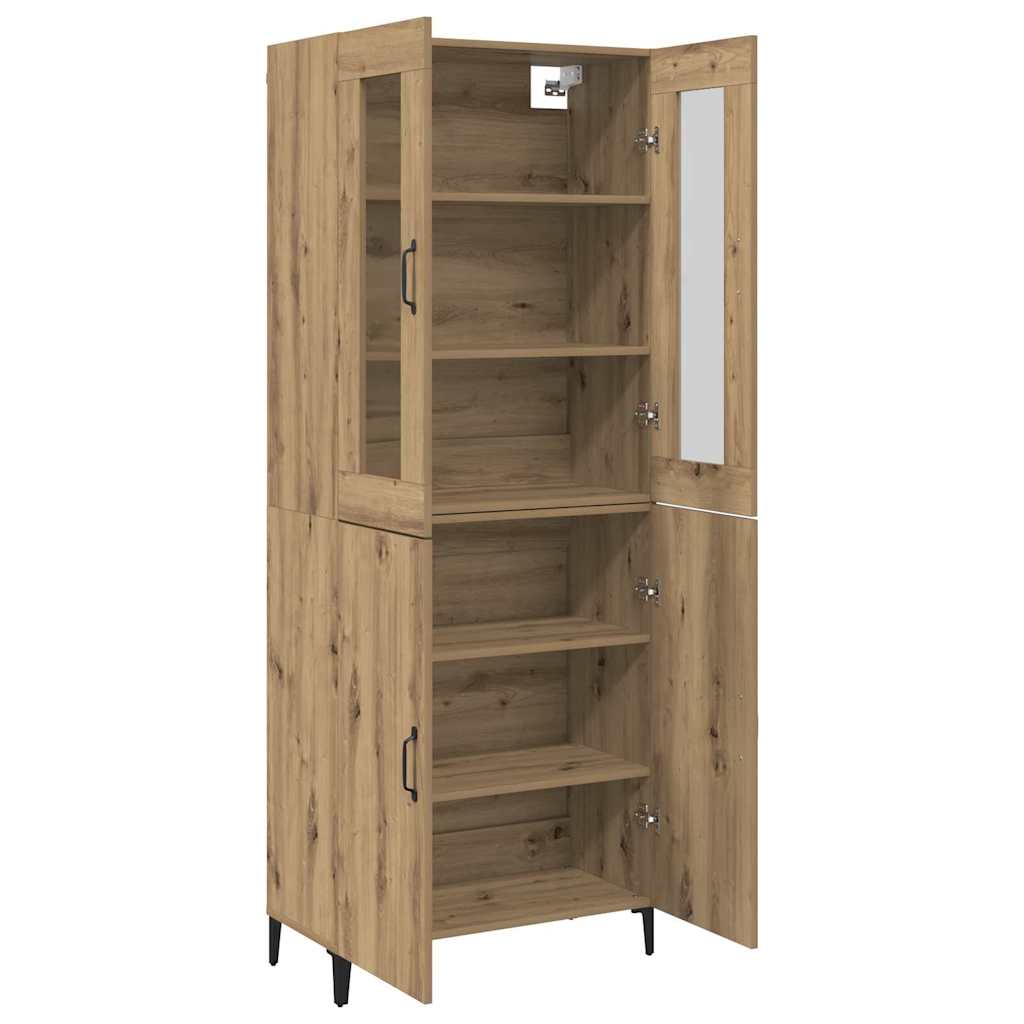 Bufet 2 pcs Stejar Artizanal Lemn compozit — imaginea 6