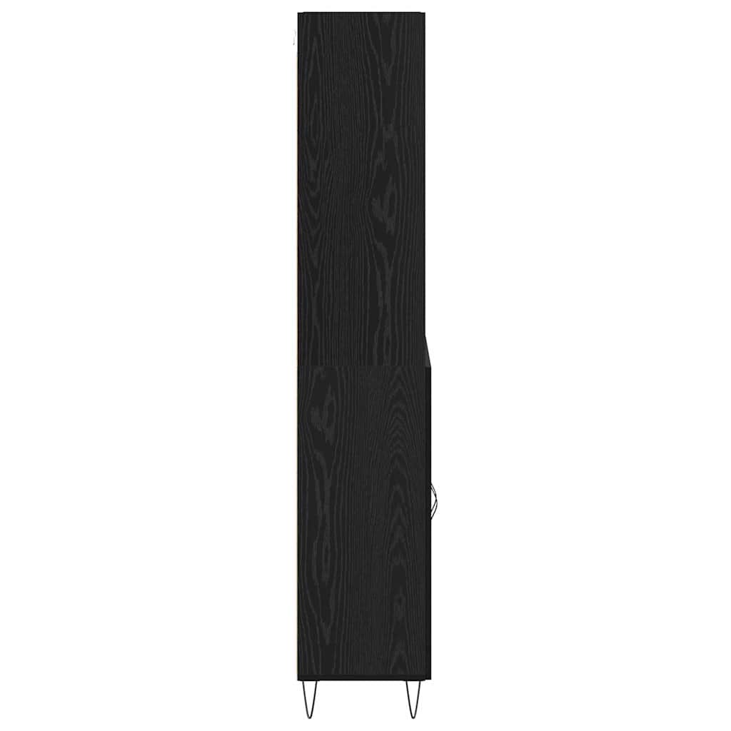 Bufet Stejar Negru 69,5 x 34 x 180 cm Lemn compozit — imaginea 10
