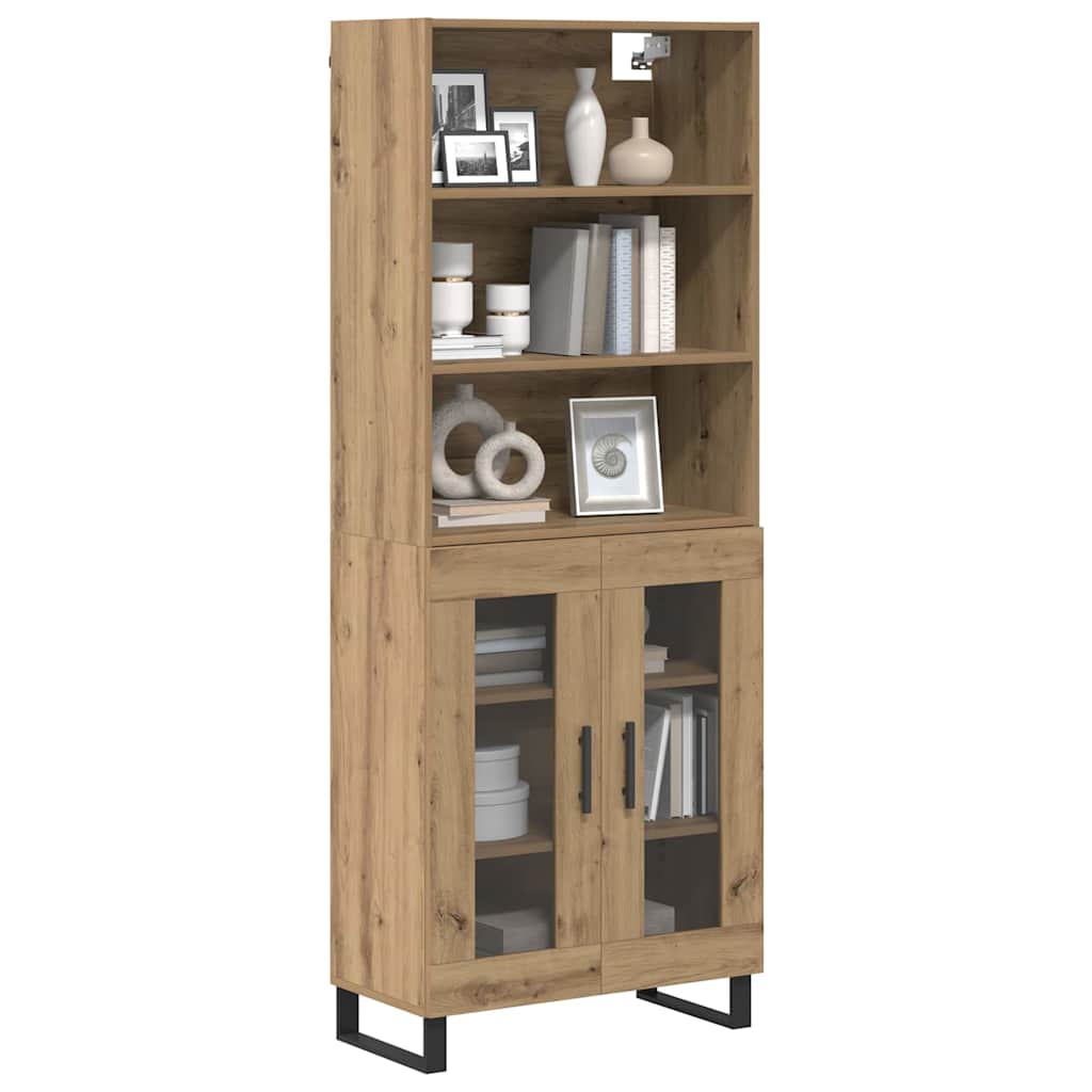 Bufet Stejar Artizanal 69,5 x 34 x 180 cm Lemn compozit — imaginea 4