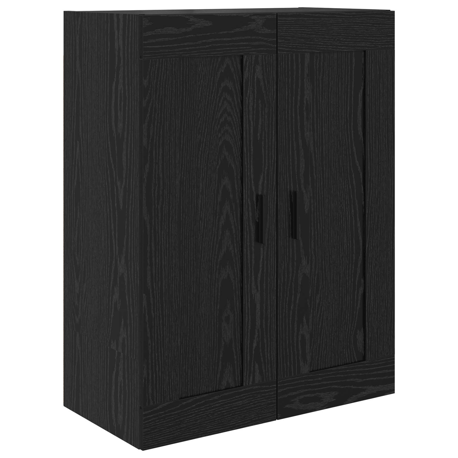 Bufet 2 pcs Stejar Negru Lemn Stratificat si Sticla — imaginea 7