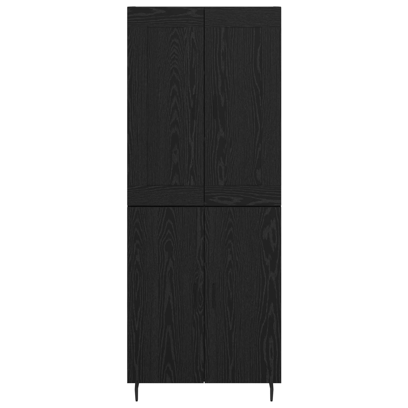Bufet 2 pcs Stejar Negru Lemn Stratificat si Sticla — imaginea 8