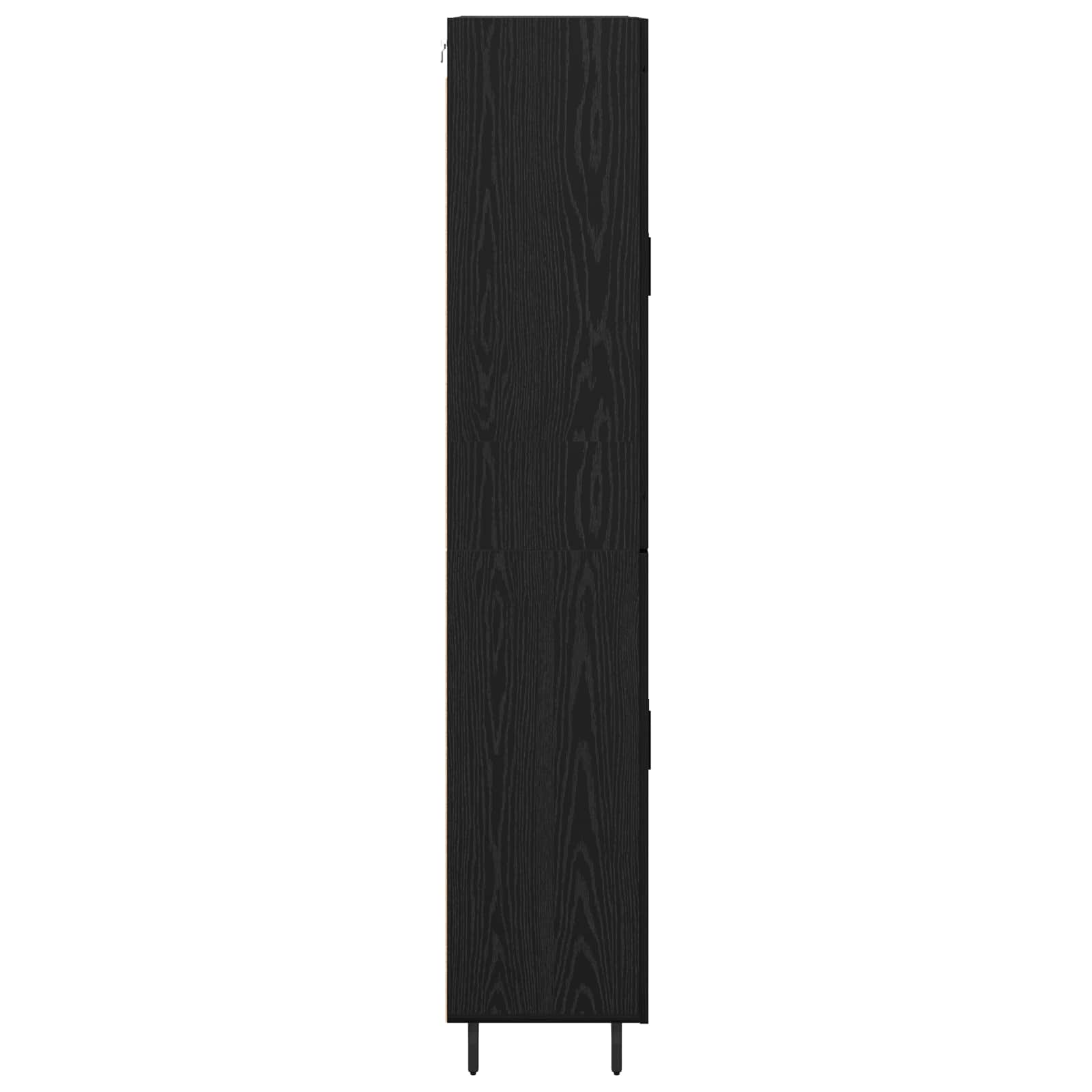 Bufet 2 pcs Stejar Negru Lemn Stratificat si Sticla — imaginea 9