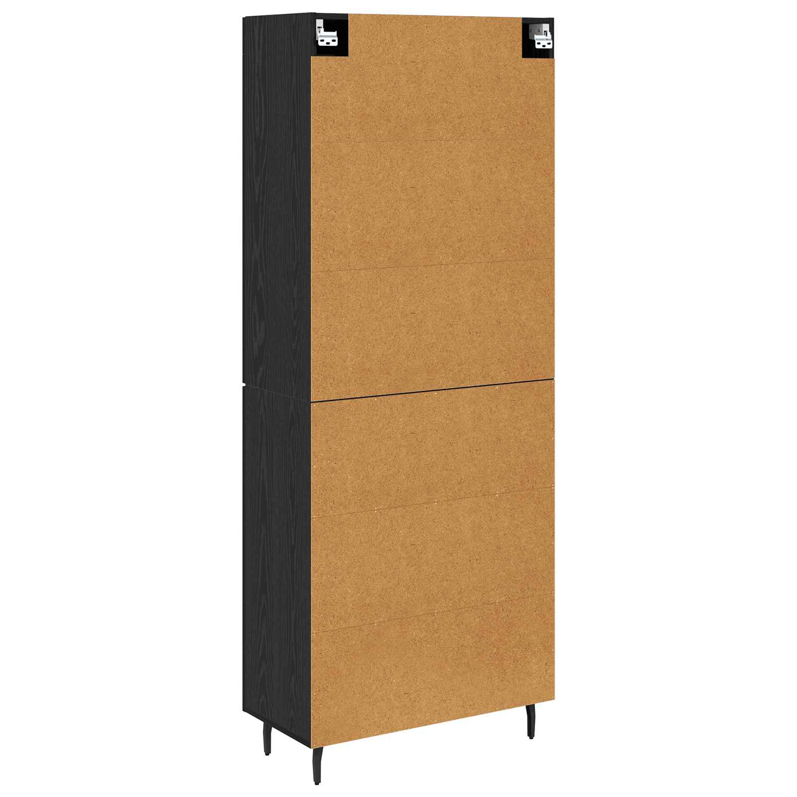 Bufet 2 pcs Stejar Negru Lemn Stratificat si Sticla — imaginea 10