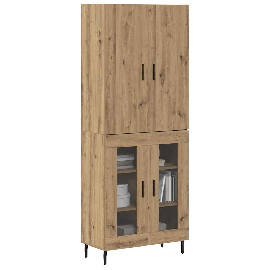 Bufet Lemn Vechi 69,5 x 34 x 180 cm Lemn Stratificat si Sticla — imaginea 4