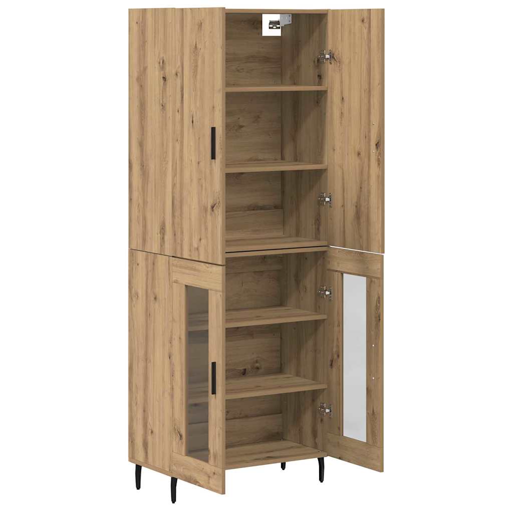 Bufet Lemn Vechi 69,5 x 34 x 180 cm Lemn Stratificat si Sticla — imaginea 8