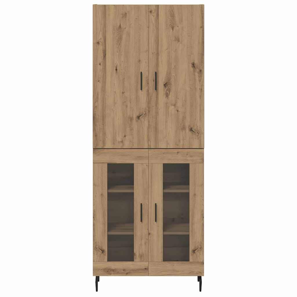 Bufet Lemn Vechi 69,5 x 34 x 180 cm Lemn Stratificat si Sticla — imaginea 9