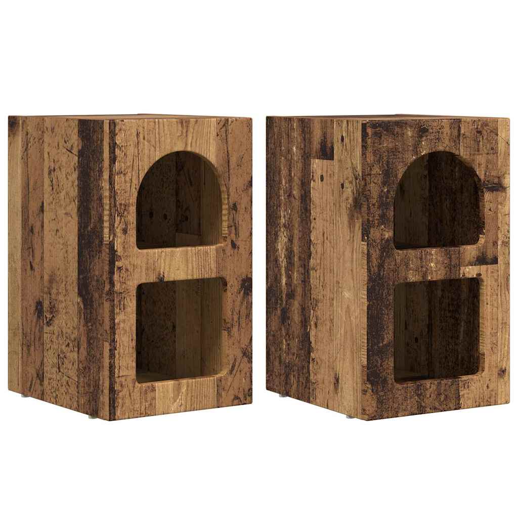 Noptiera 2 pcs Lemn vechi 29.5 x 35 x 50 cm Lemn compozit