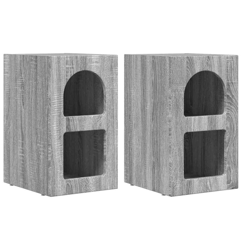 Noptiera 2 pcs Gri Sonoma 29.5 x 35 x 50 cm Lemn compozit