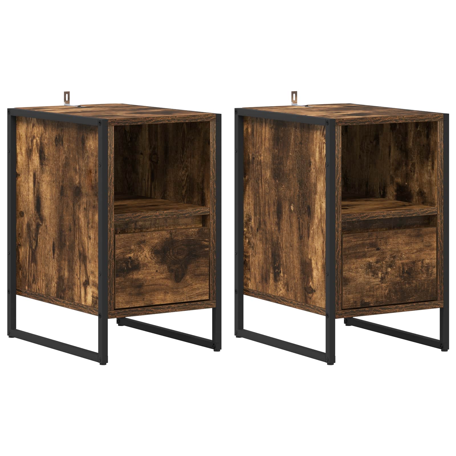 Noptiera 2 pcs Stejar fumuriu 39,5 x 30 x 50 cm Lemn compozit