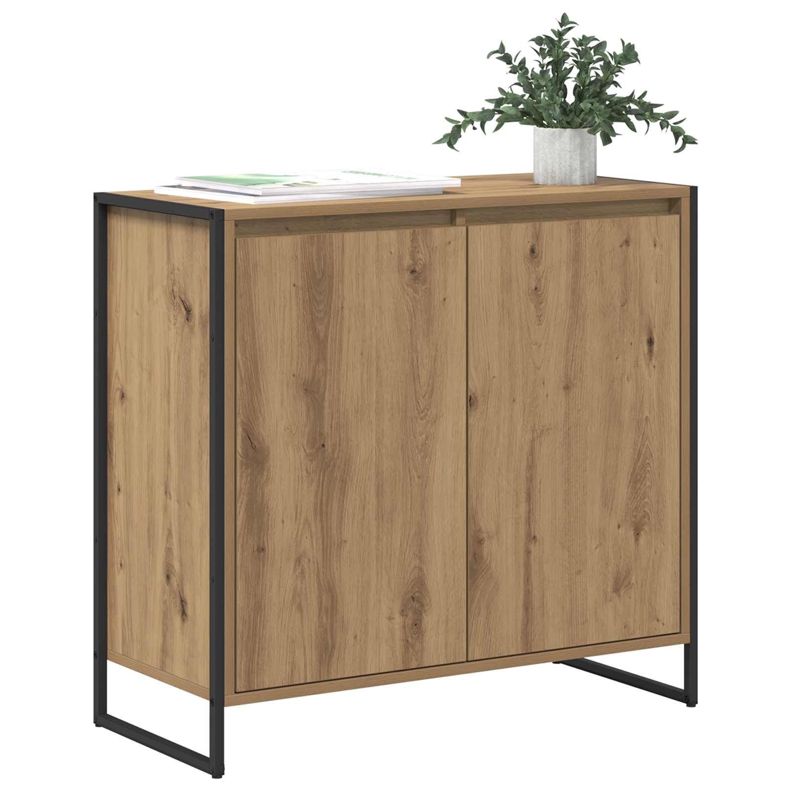 Dulap lateral Stejar artizanal 79 x 36 x 75 cm Lemn compozit — imaginea 3