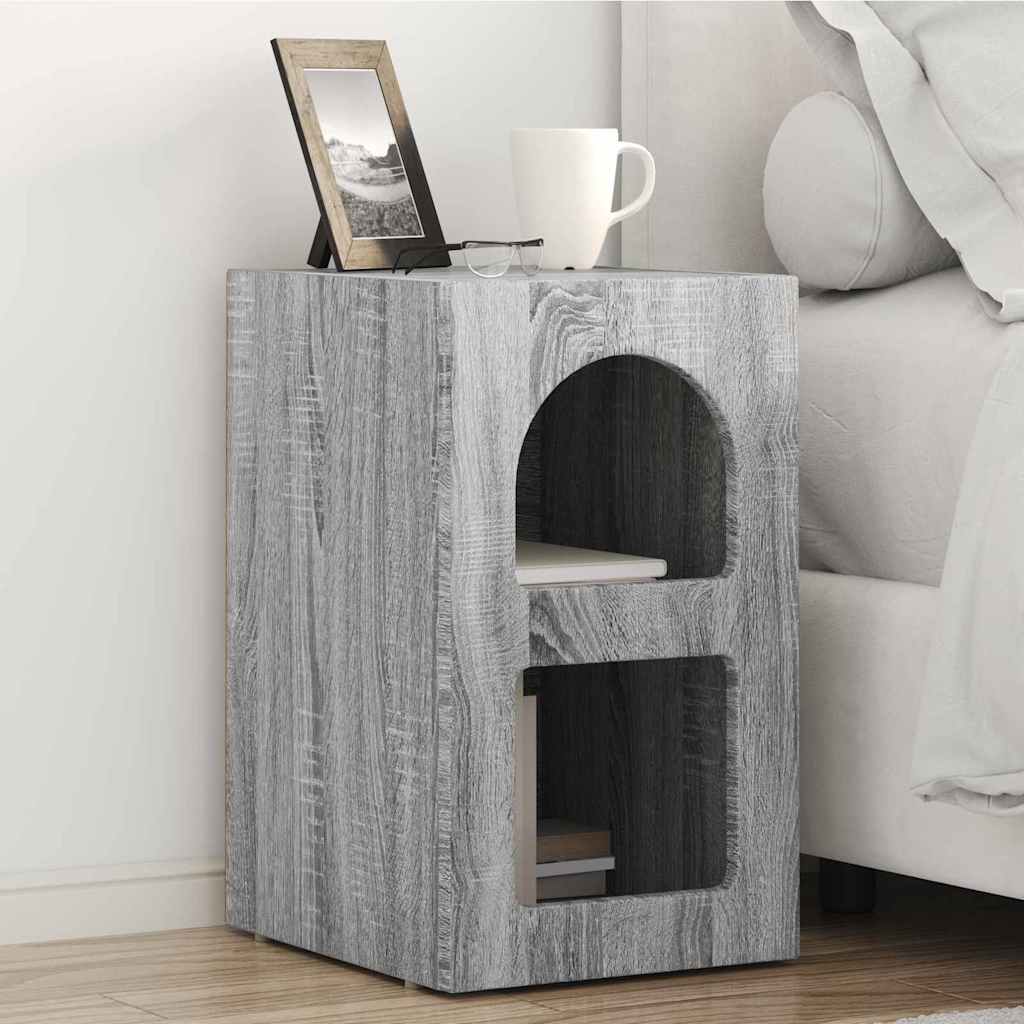 Noptiera 2 pcs Gri Sonoma 29.5 x 35 x 50 cm Lemn compozit — imaginea 2