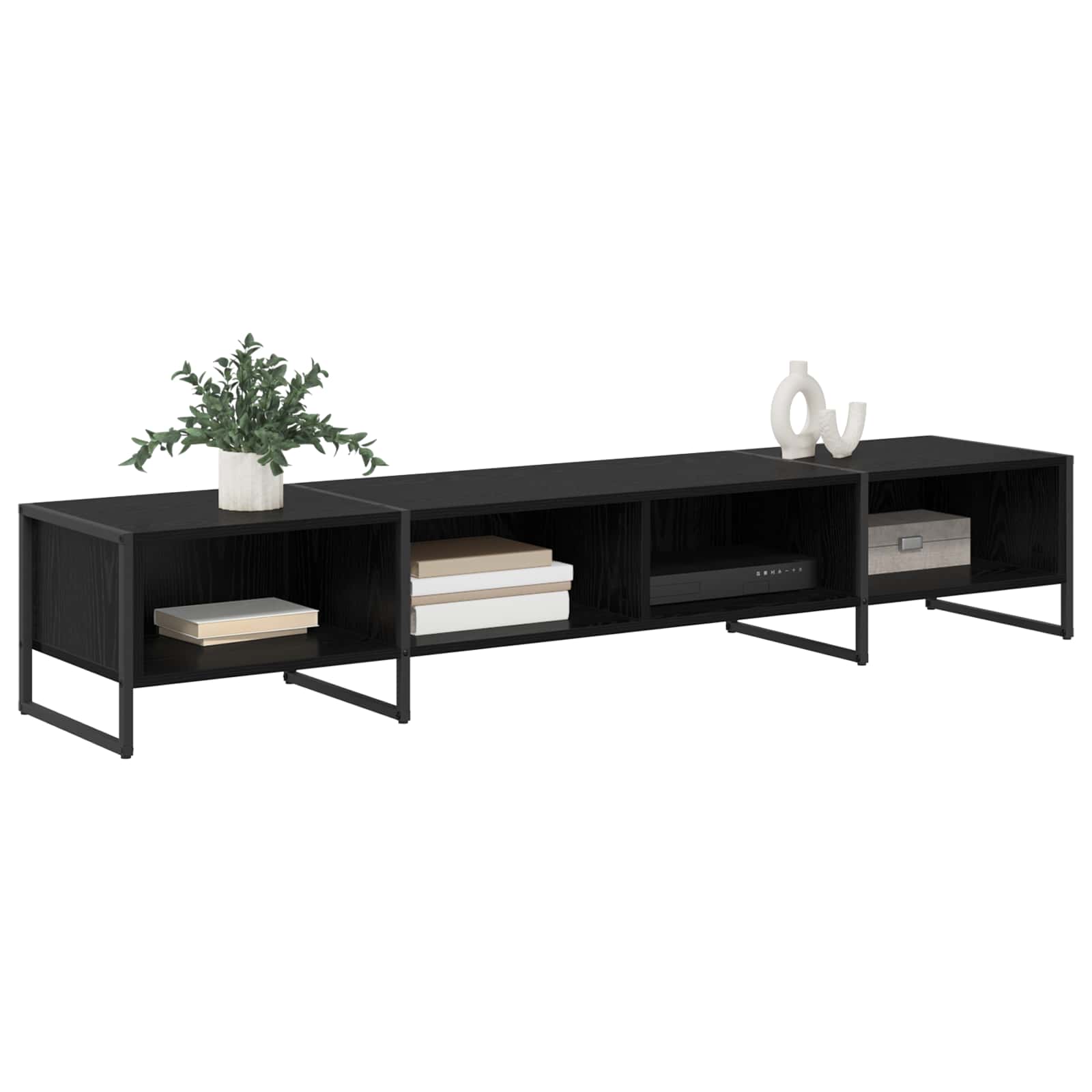 Cabinet TV Stejar Negru 170.5 x 36 x 30.5 cm Lemn compozit — imaginea 3