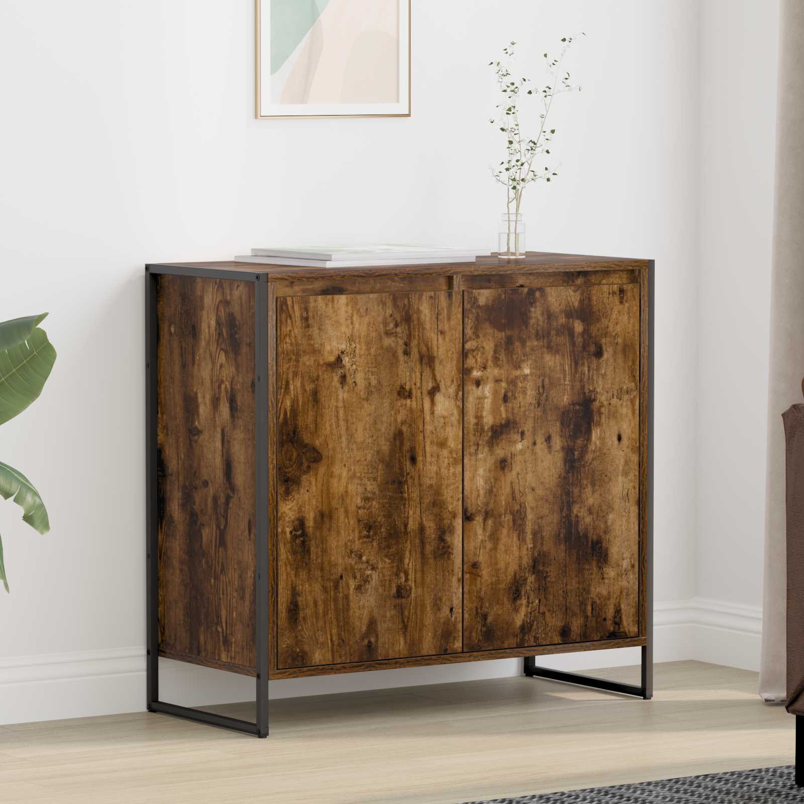 Dulap lateral Stejar fumuriu 79 x 36 x 75 cm Lemn compozit — imaginea 2