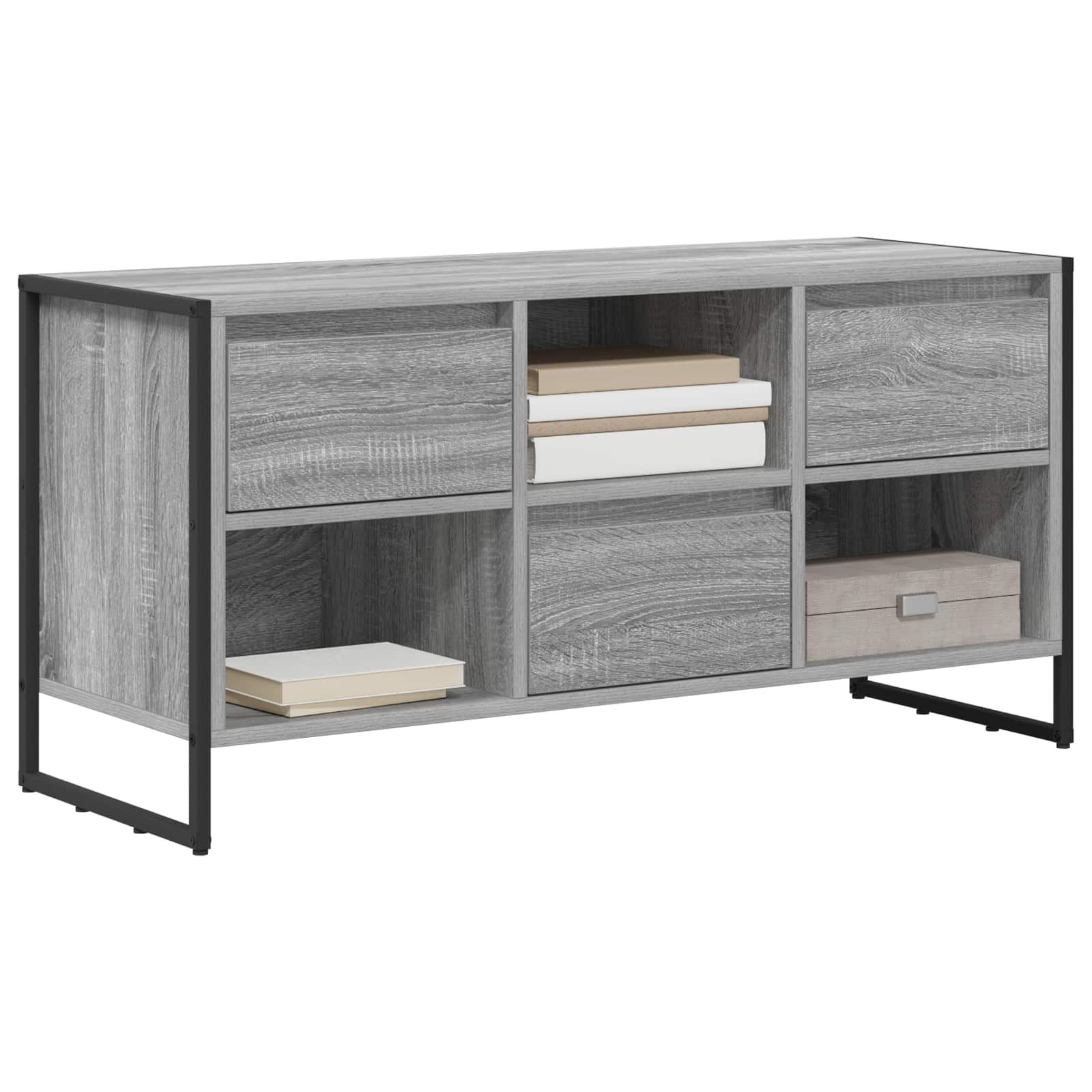 Cabinet TV Gri Sonoma 100 x 36 x 49,5 cm Lemn compozit — imaginea 3
