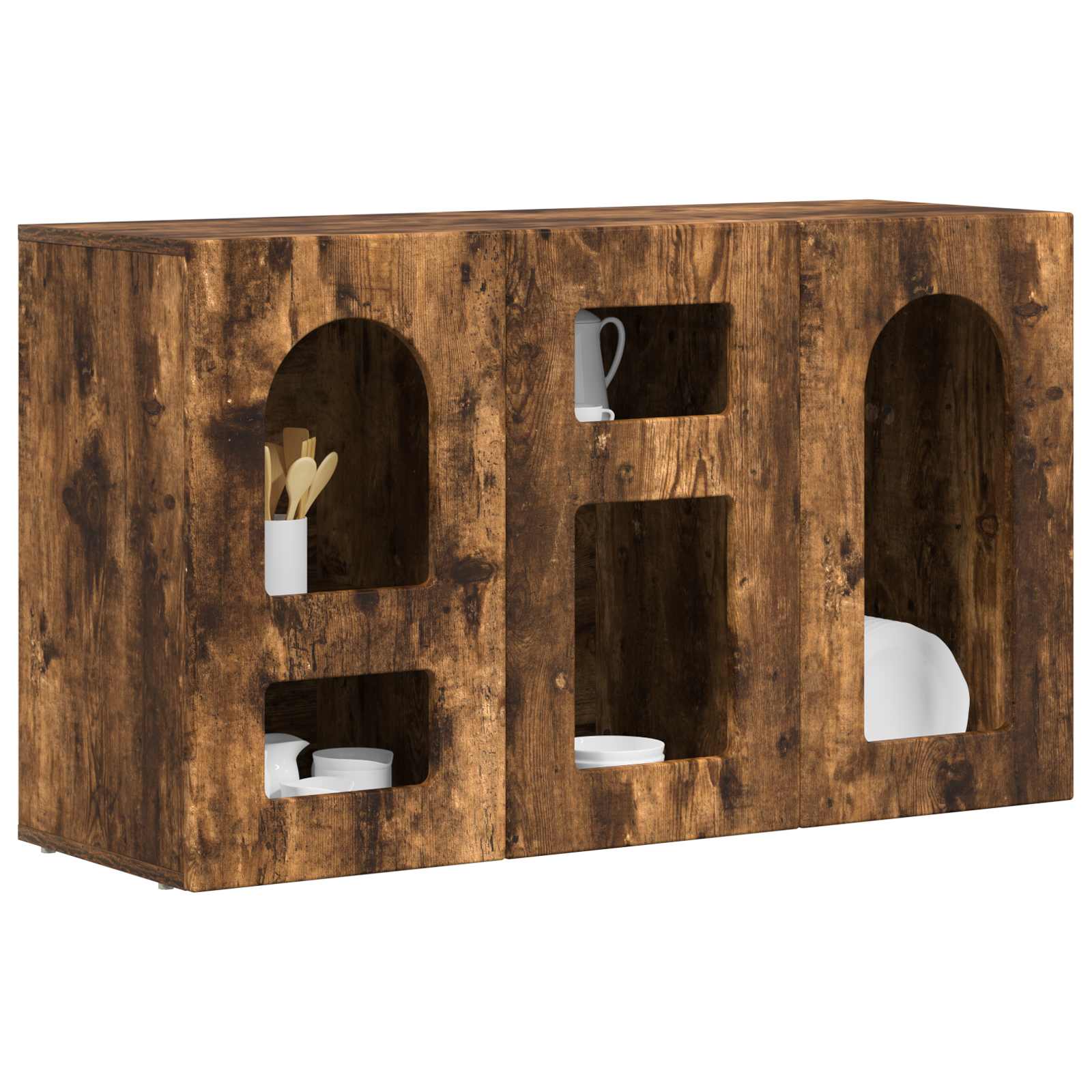Bufet Stejar fumuriu 100 x 35 x 59 cm Lemn compozit — imaginea 3