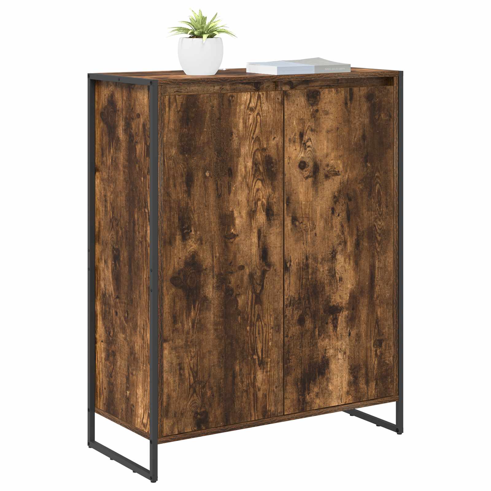 Dulap pentru pantofi cu usa Stejar fumuriu 79 x 36 x 100 cm — imaginea 3
