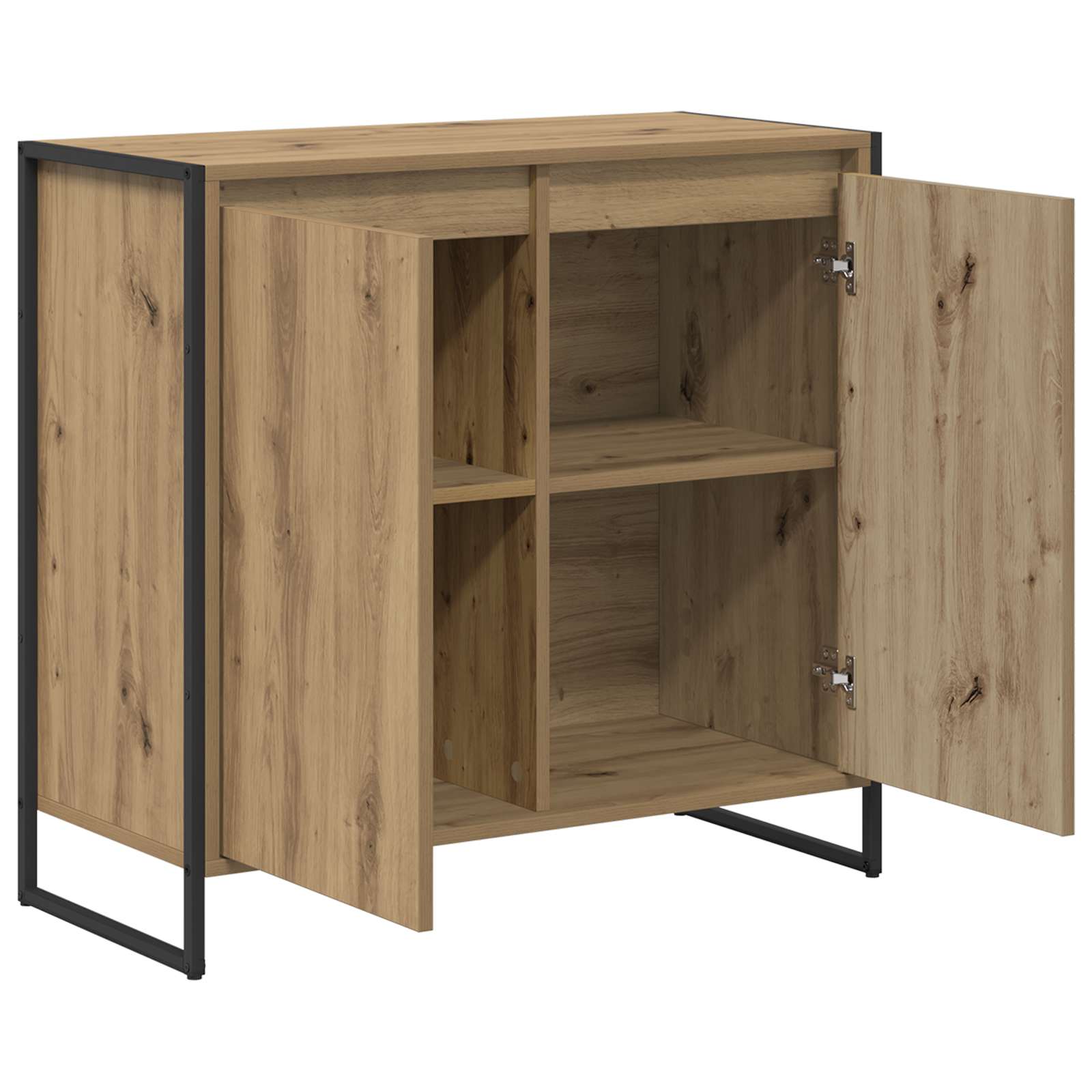 Dulap lateral Stejar artizanal 79 x 36 x 75 cm Lemn compozit — imaginea 5