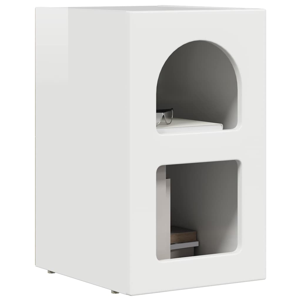 Noptiera 2 pcs Alb lucios 29.5 x 35 x 50 cm Lemn compozit — imaginea 4