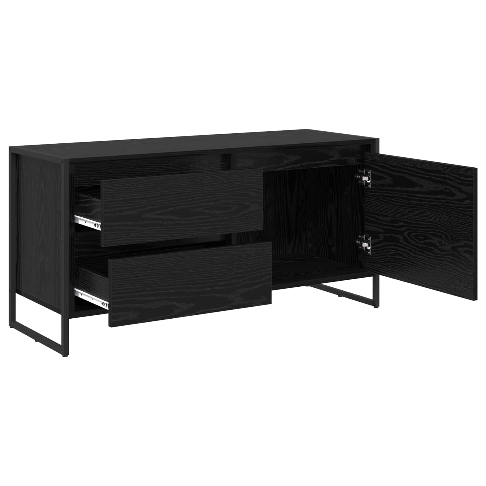 Cabinet TV Stejar Negru 100 x 36 x 49.5 cm Lemn compozit — imaginea 5