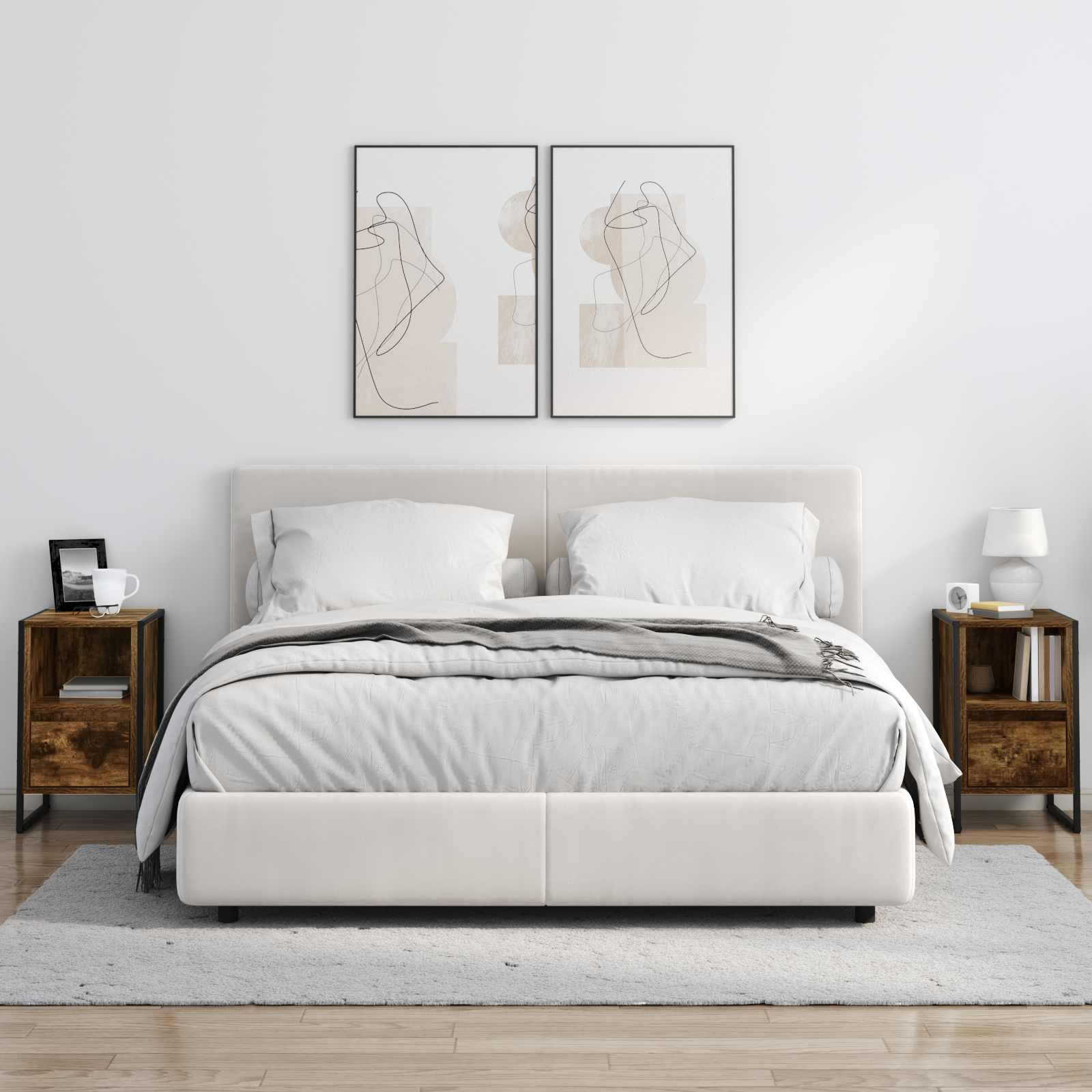 Noptiera 2 pcs Stejar fumuriu 39,5 x 30 x 50 cm Lemn compozit — imaginea 4
