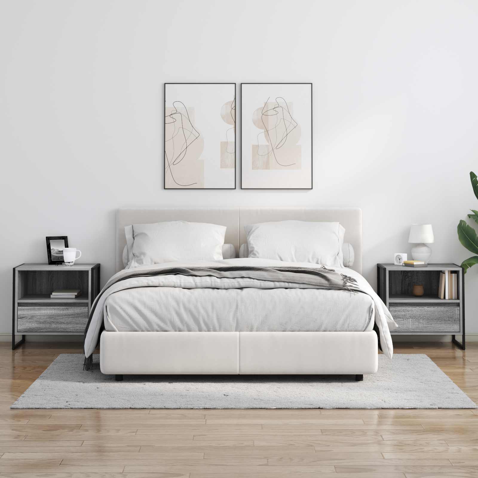 Noptiera cu sertar Gri Sonoma 50 x 39,5 x 50 cm Lemn compozit — imaginea 4