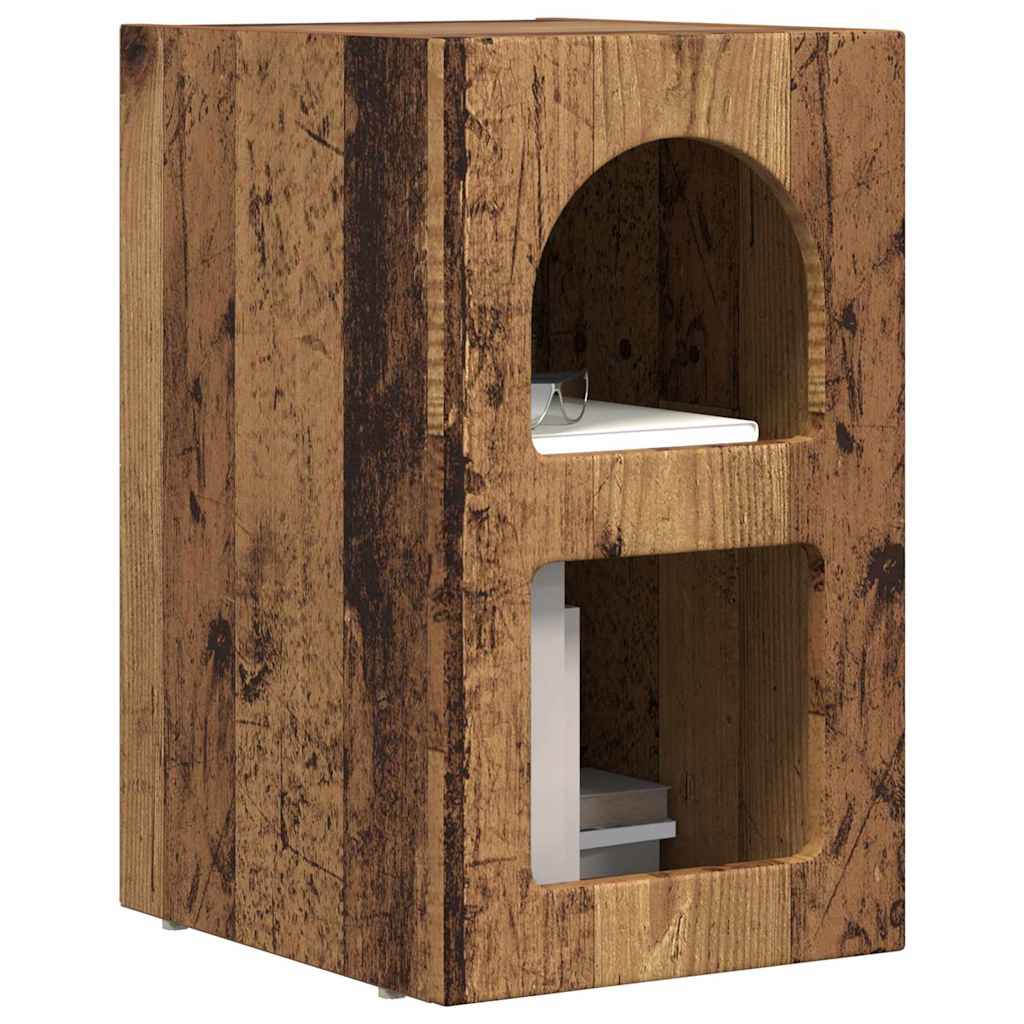 Noptiera 2 pcs Lemn vechi 29.5 x 35 x 50 cm Lemn compozit — imaginea 4