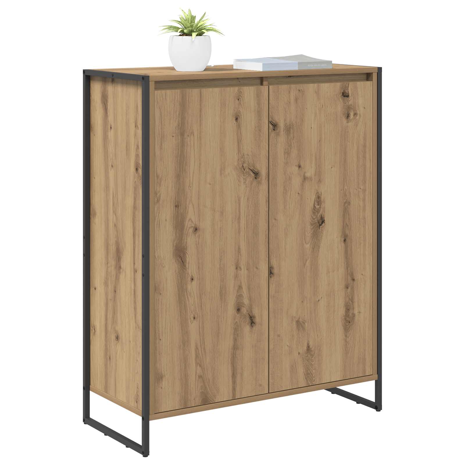 Dulap pentru pantofi cu usa Stejar artizanal 79 x 36 x 100 cm — imaginea 3