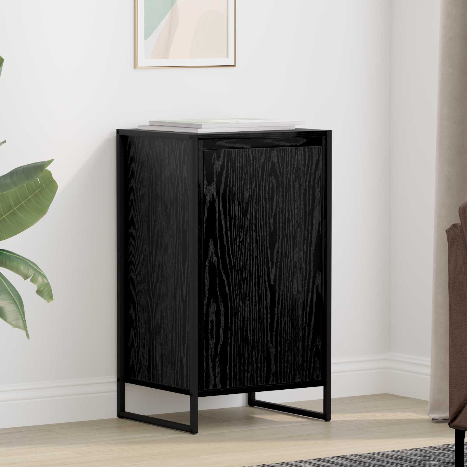 Bufet Stejar Negru 43 x 36 x 75,5 cm Lemn compozit — imaginea 2