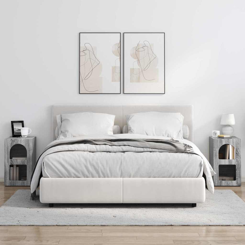 Noptiera 2 pcs Gri Sonoma 29.5 x 35 x 50 cm Lemn compozit — imaginea 5