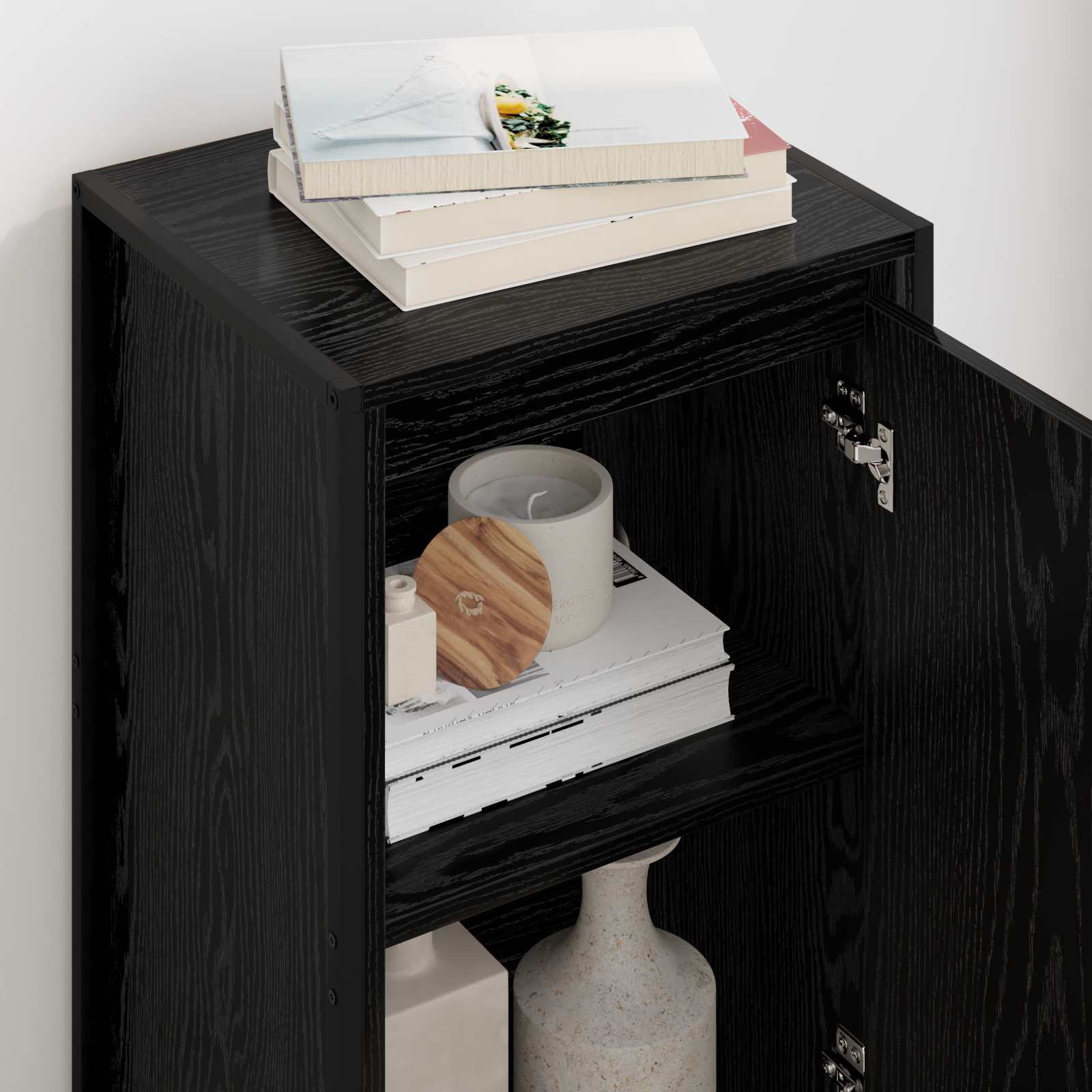 Bufet Stejar Negru 43 x 36 x 75,5 cm Lemn compozit — imaginea 4