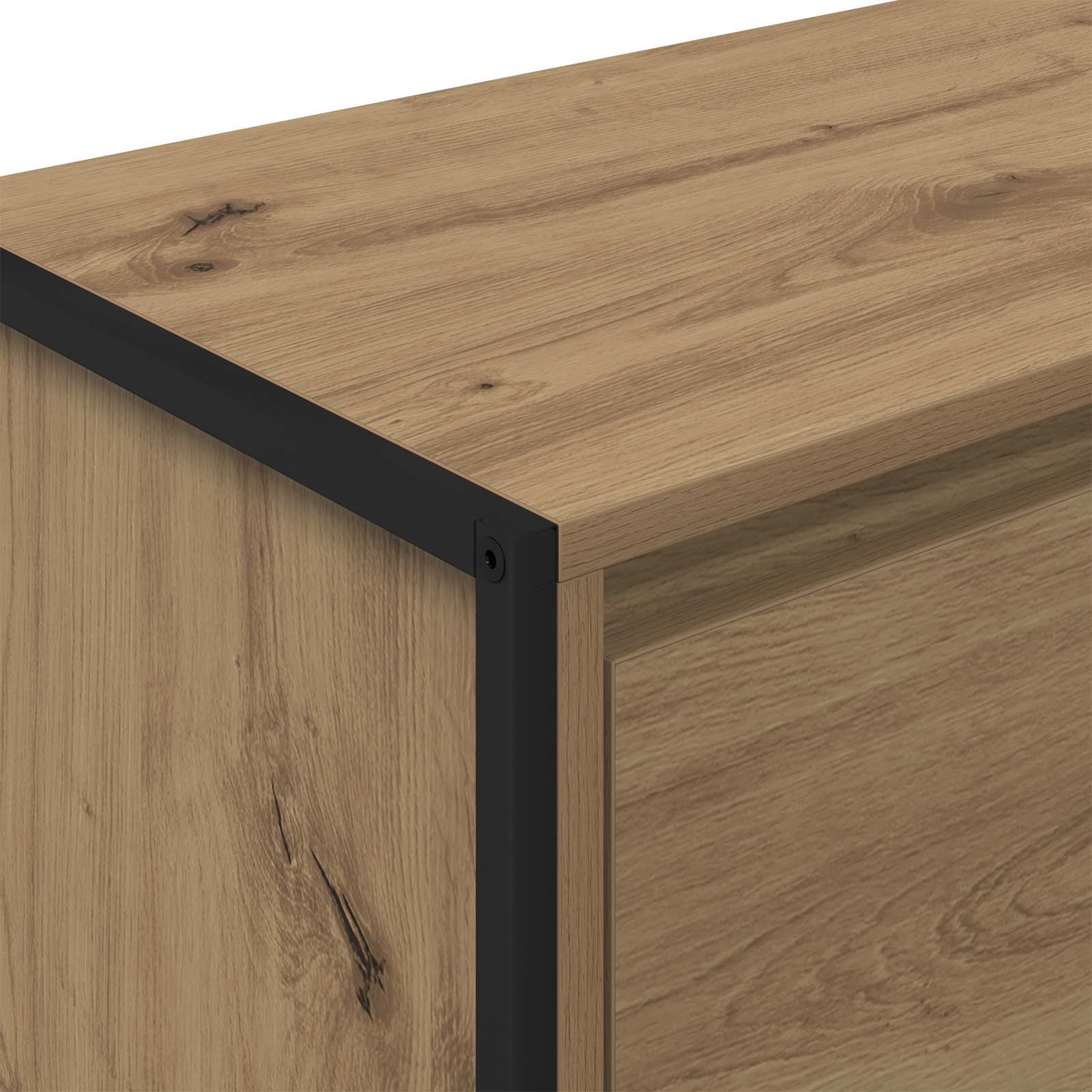 Dulap lateral Stejar artizanal 79 x 36 x 75 cm Lemn compozit — imaginea 9