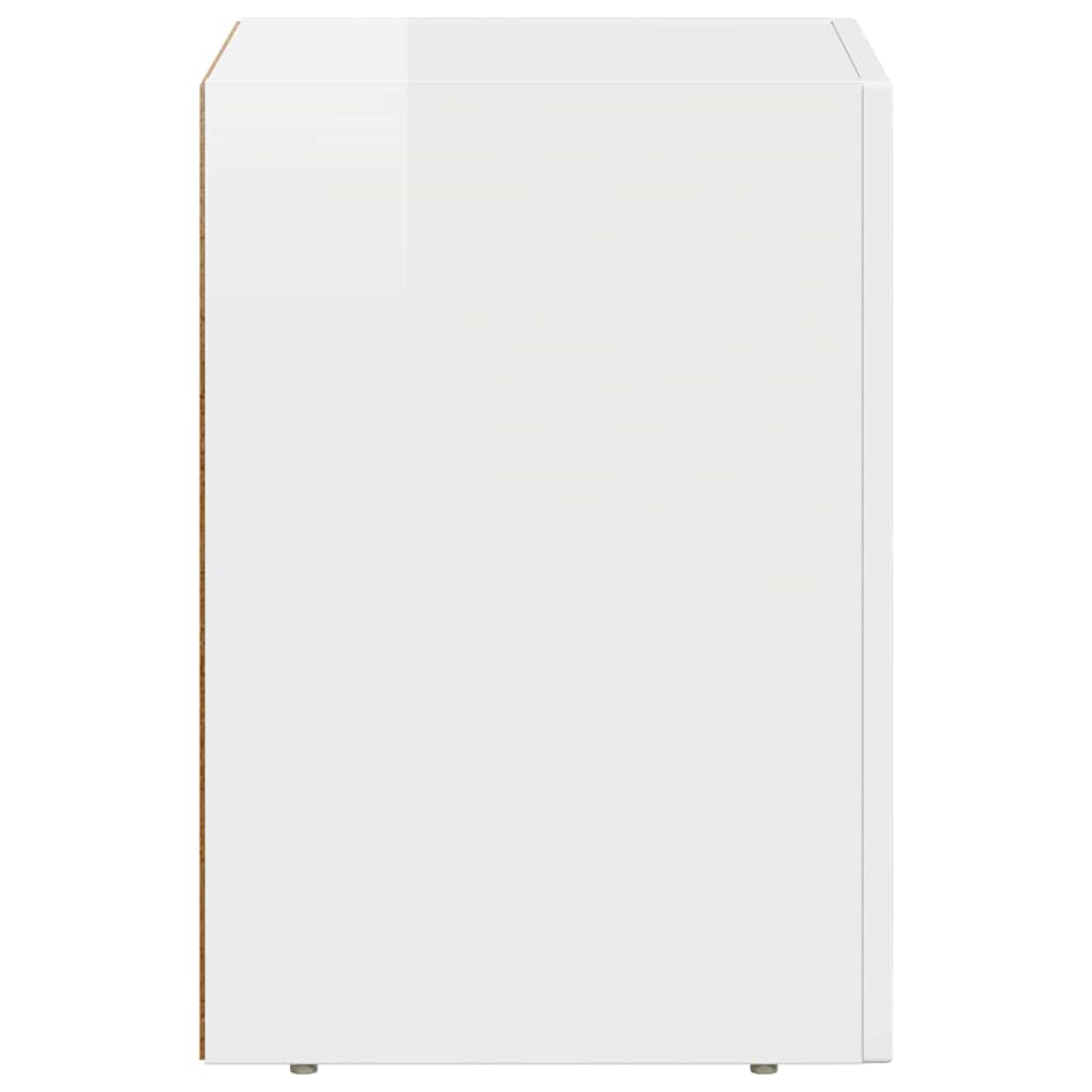 Noptiera 2 pcs Alb lucios 29.5 x 35 x 50 cm Lemn compozit — imaginea 8