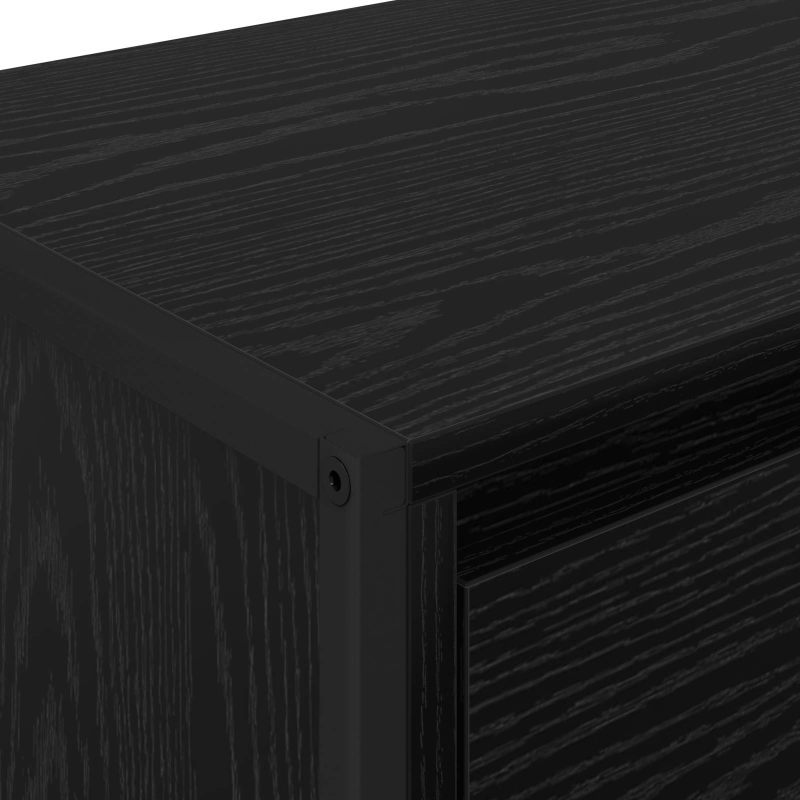 Cabinet TV Stejar Negru 100 x 36 x 49.5 cm Lemn compozit — imaginea 9