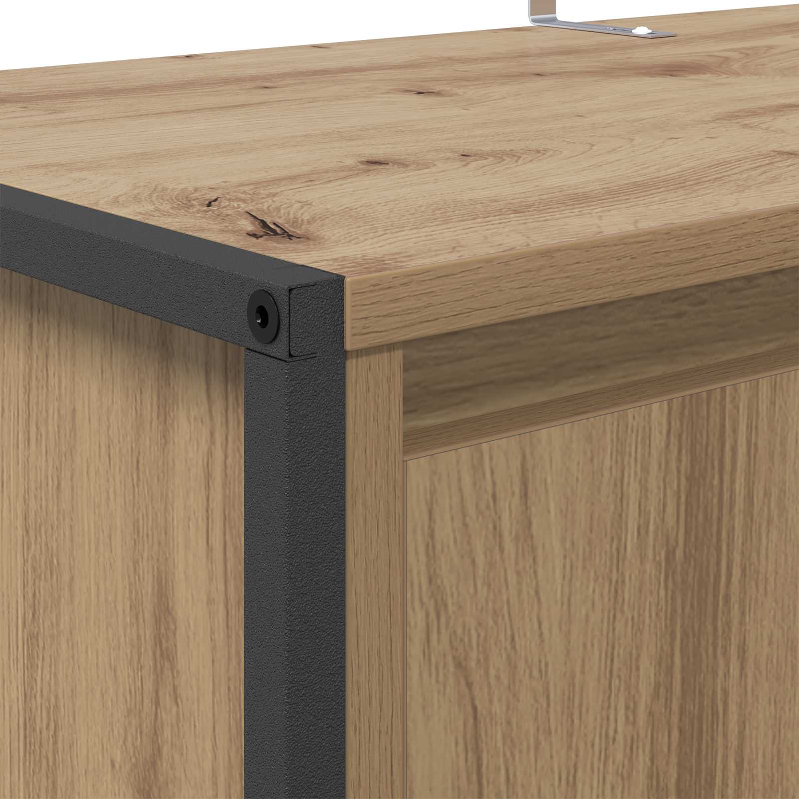Dulap pentru pantofi cu usa Stejar artizanal 79 x 36 x 100 cm — imaginea 9