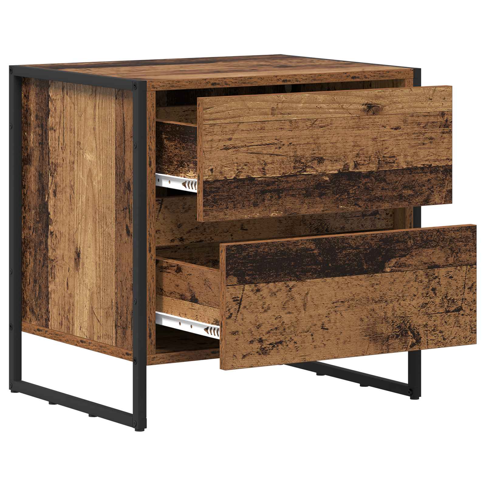 Noptiera 2 pcs Lemn Vechi 50 x 39.5 x 50 cm Lemn compozit — imaginea 11