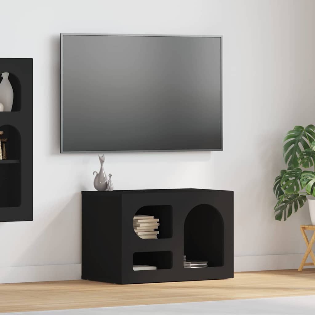 Cabinet TV Negru 60 x 35 x 40 cm Lemn compozit — imaginea 2