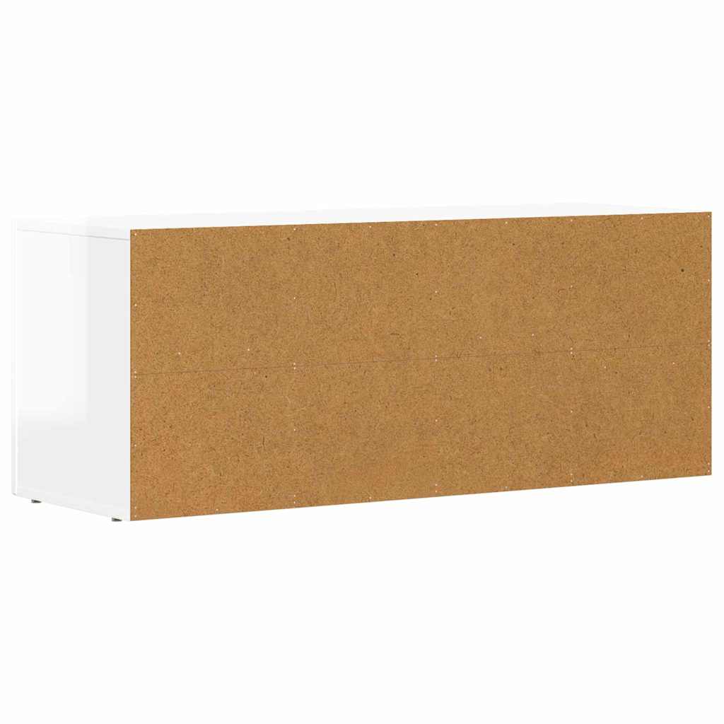 Cabinet TV Alb lucios 100 x 35 x 40 cm Lemn compozit — imaginea 6