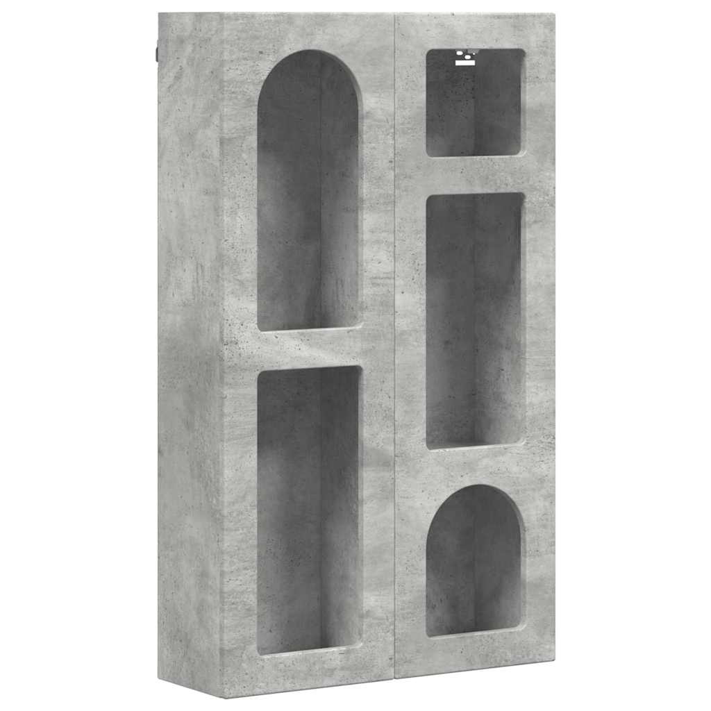 Dulap suspendat Gri din beton 59 x 20 x 100 cm Lemn compozit