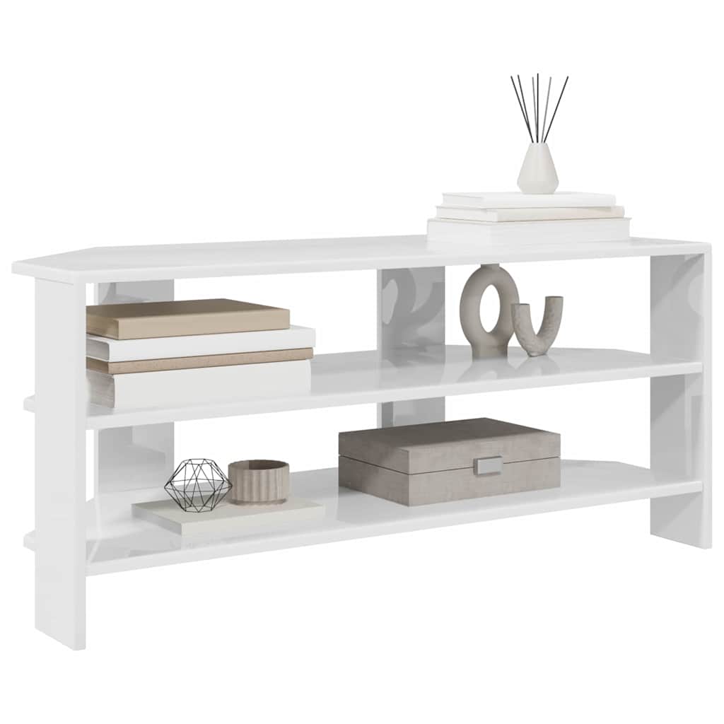 DulapdecoltpentruTV Alb lucios 102x40,5x45cm Lemn compozit — imaginea 4