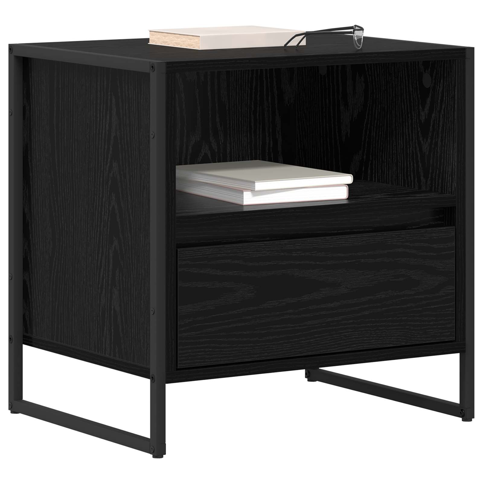 Noptiera 2 pcs Stejar Negru 50 x 39,5 x 50 cm Lemn compozit — imaginea 3