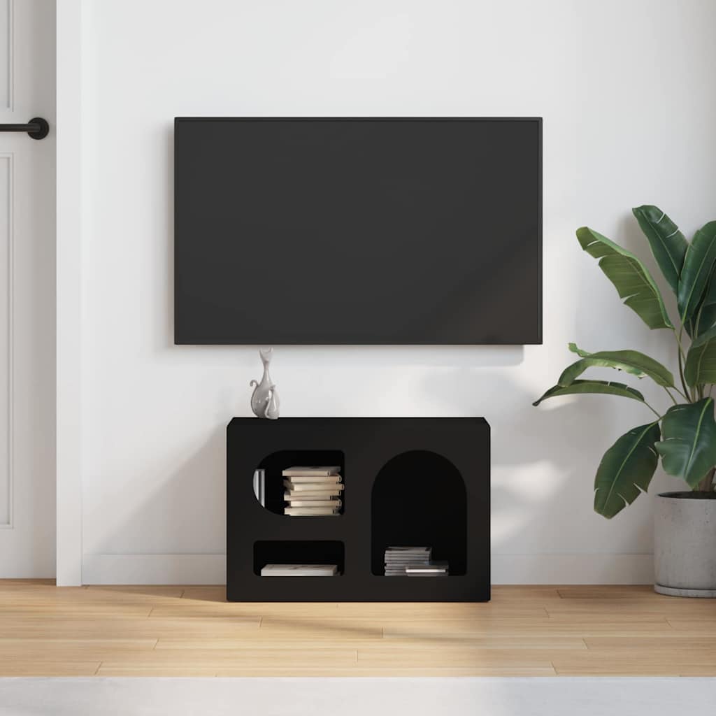 Cabinet TV Negru 60 x 35 x 40 cm Lemn compozit — imaginea 5