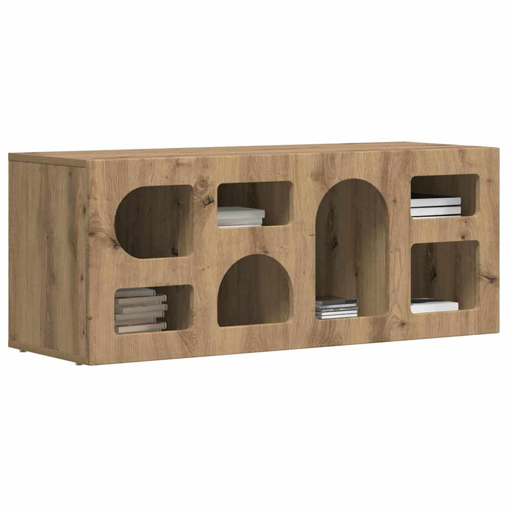 Cabinet TV Stejar Artizanal 100 x 35 x 40 cm Lemn compozit — imaginea 4