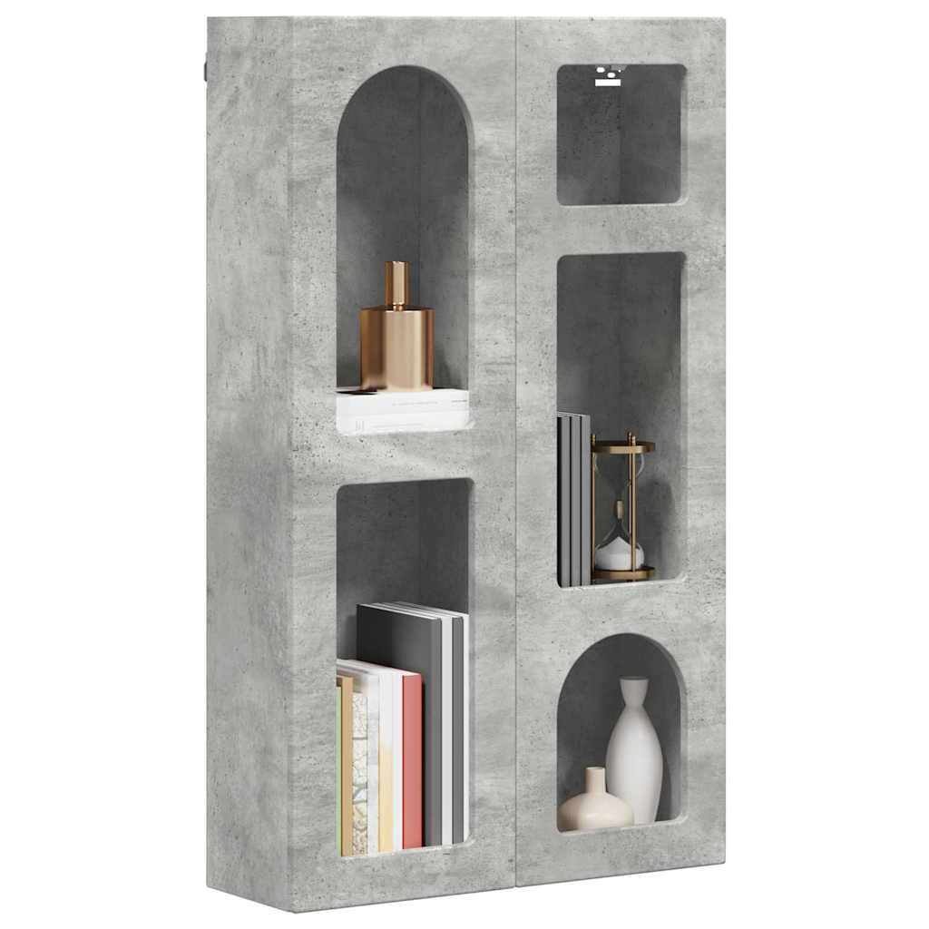 Dulap suspendat Gri din beton 59 x 20 x 100 cm Lemn compozit — imaginea 4