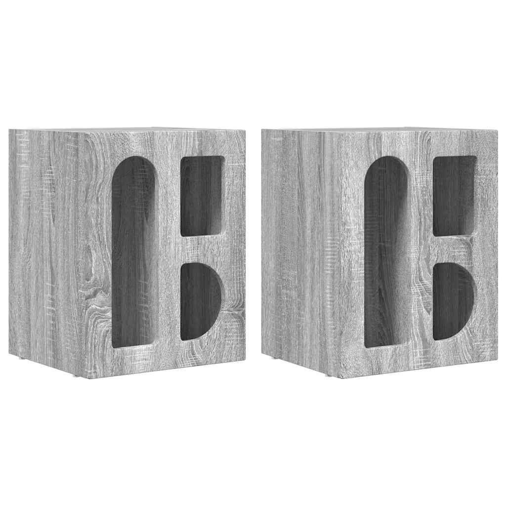 Noptiera 2 pcs Gri Sonoma 40 x 35 x 50 cm Lemn compozit