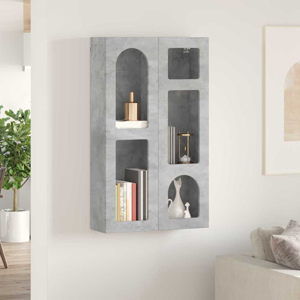 Dulap suspendat Gri din beton 59 x 20 x 100 cm Lemn compozit — imaginea 5